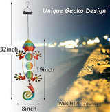 Gecko Solar Outdoor Lights Hanging Lanterns Metal Decorative Lights for Backyard Porch Patio Yard Balcony Teepee Lawn Pathway……