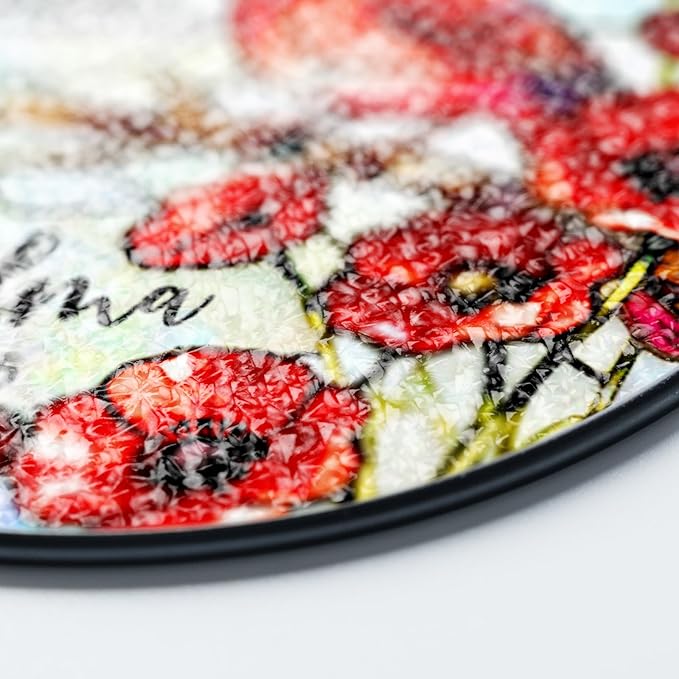 Personalized Grandma Memorial Stained Glass Suncatcher, Custom Red Cardinal Window Hanging Suncatcher for Loss of Loved One, Sympathy & Remembrance Gift, Floral Sun Catcher for Window
