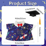 Graduation Lawn Goose Outfit, Blue Academic Graduation Gown and Mortarboard Cap Fits 23 Inch Yard Porch Goose for Yard Garden Outdoor Statue