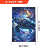 Galaxy Turtles Garden Flag Seasonal Double Sided 12 x 18 Inch Small Yard Flag for Indoor Outdoor Decor Holiday All Seasons
