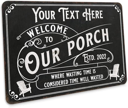 Personalized Porch Sign Welcome to Our Porch Sign Custom Family Name Patio Décor Deck Backyard Signs 16x24 116240111001