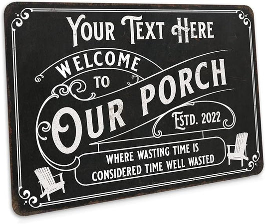 Personalized Porch Sign Welcome to Our Porch Sign Custom Family Name Patio Décor Deck Backyard Signs 16x24 116240111001