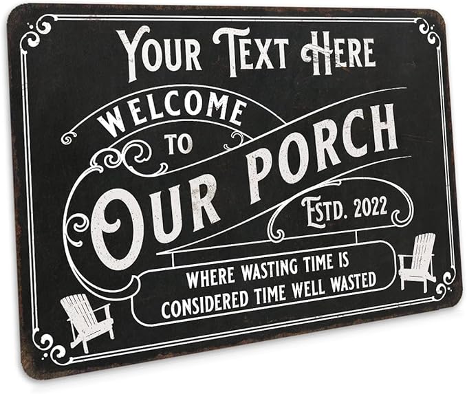 Personalized Porch Sign Welcome to Our Porch Sign Custom Family Name Patio Décor Deck Backyard Signs 12x18 112180111001