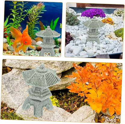 Yardwe 6pcs Stone Pagoda Statue for Garden Decor Micro Landscape Ornament Home Decoration