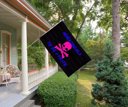 To Be A Pirate 3D Flag 2X3Ft, Pink Skull Never Too Old Flags, Double-Sided Printed, Funny Meme Flags, Men Women Banner, Fade Proof Vivid Color, Double Stitched with 2 Brass Grommets, Bar Garden Street Decoration, GYM, Office Decor,Indoor Outdoor Use,Gi...