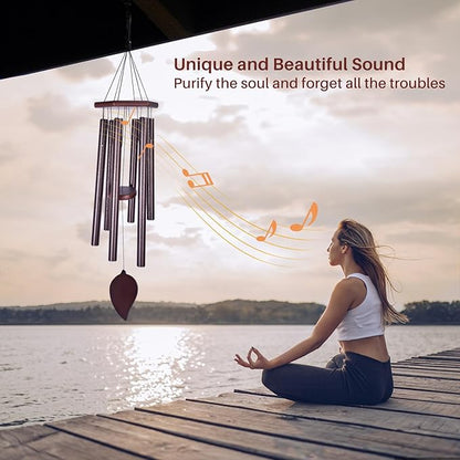 Sympathy Wind Chimes for Outside Deep Tone, Memorial Loss of a Loved, Large Wind Chimes with 6 Thicken Tubes & Hook, Outdoor Gifts Mother, Garden Decor