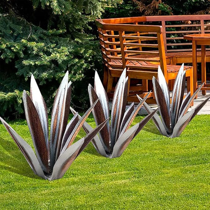 Tequila Rustic Sculpture,Rustic Hand Painted Metal Agave Plant,DIY Metal Plant Garden Yard Sculpture,Silver Tequila Rustic Sculpture Metal Agave Plant Iron Art Agave Sculpture Statue