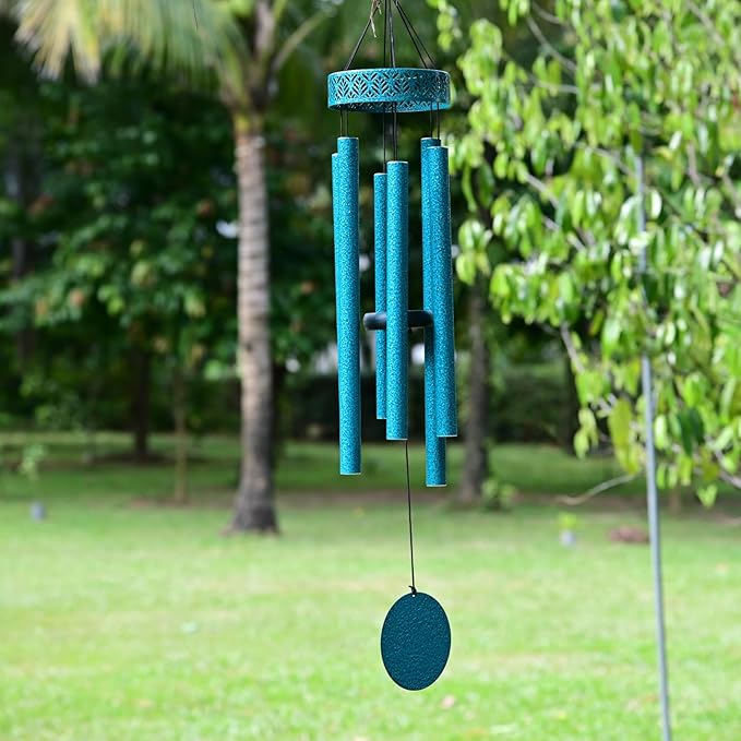 Vanquer Wind Chimes for Outside Deep Tone - 38'' Wind Chimes Outdoor Clearance, Deep Tone, Soothing, Windchimes Outdoors, Memorial, Sympathy Gift, Garden Patio Yard, Home Décor (38" Water Vein Blue)