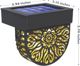 Gardsee Solar Fence Lights 6 Pack Solar Deck Lights Waterproof LED Solar Powered Step Light Wall Lights Outdoor Decorations Warm Yellow Light Decorative Lighting for Garden (Black)