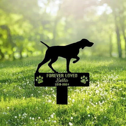 Custom Pointer Dog Metal Memorial Garden Stake Personalized Pet Grave Marker Name Sign Remembrance Stake Decor,Memorial Statue Sign for Garden Outdoor Outside Yard Decor Sympathy Dog Loss.