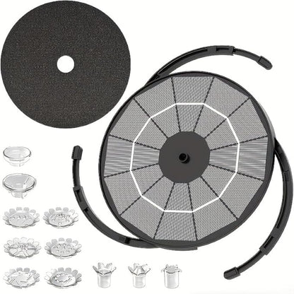 HEERTTOGO 1Pc of 3.5W Solar Fountain, Solar Fountain Pump with 12 nozzles, Solar Bird Bath Fountain for Bird Bath, Garden Decoration, Ponds, Fish Tanks, and Aquariums