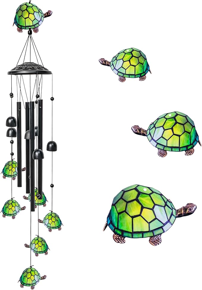 Turtle Wind Chime for Outside, 35.4inch Watercolor Turtle Wind Chime with Aluminum Tubes and Turtle Bell Indoor Garden Yard Patio House Porch Decor, Satisfied Gifts for Grandma Mom Parents