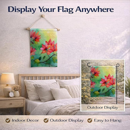 Caroline's Treasures Missouri Hawthorns in Watercolor Garden Flag Mailbox Flag Decorative Yard Flag Banner Outside Patio Artwork Yard Flower Beds, Garden Size, Multicolor
