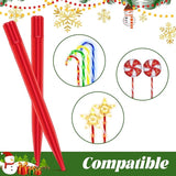 20PCS Replacement Stakes for Christmas Candy Cane Lights Outdoor,Plastic Light Stakes,Used to Maintain Candy Cane Pathway Lights,0.61X9 Inches(Red)