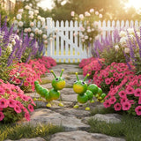 Cruis Cuka Metal Caterpillar Statue Yard Art Garden Decor for Outside Patio Lawn Ornaments Fence Decorations Gift for Family,Friends,Garden Lovers - Set of 2(Green)
