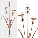 WSgift Gardens Metal Calla Lily Flowers with Bells for Outside Yard Art Metal Lilies Bronze