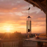 Wind Chimes for Outside – Memorial Wind Chimes for Loss of Loved One, Sympathy Gifts for Mom – Rustic Metal Garden Decor with Bird & Bell for Patio, Porch, Yard (Bronze, 29.5 Inch)