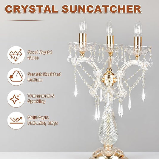 M METERXITY 10-Pack Crystal Icicle Prisms, 53mm/2.09 Inch Chandelier Pendant Maker Hanging Crystals Chandelier Prisms for Home/Windows/Garden/DIY Decoration[Clear]