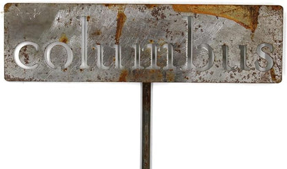 Classic Metal Garden Markers Clearance Items 20 to 33 Inches Tall (columbus 20", Naturally Rusted)