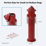 Fire Hydrant for Dogs to Pee On, 24" Metal Dog Fake Fire Hydrant Pee Post Red for Outdoor Training, Pee Pole with Ground Stakes, Fillable Base for Yard, Garden, Patio