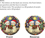 Chrismas Acrylic Stained Glass Window Hanging,Sun Catcher Decor Stained Panel Hangings Wall Art Decor, 2026 8x8inch (SCL005 Snowman)
