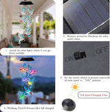 Hummingbird Solar Wind Chimes Color Changing Solared Lights Outdoor Waterproof LED Wind Chimes Solar Powered Lights for Home Party Yard Garden Christmas Decoration(Blue)