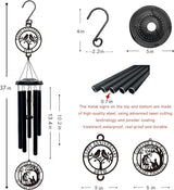 50th Anniversary Wedding Gifts for Couple,37" Golden Wedding Anniversary Wind Chimes, Unique 50 Years Marriage Keepsake for Parents Grandparents Wife Husband Friends (Love Bird)