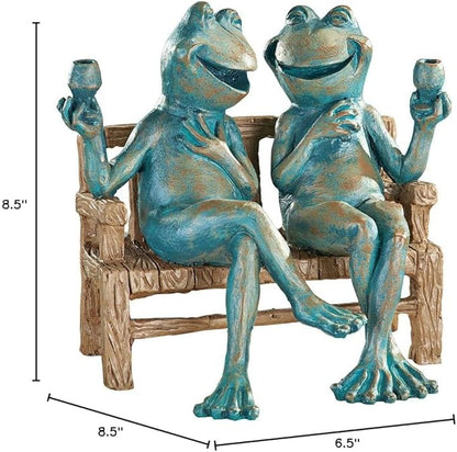 Snoogg Happy Hour Frogs Garden Statue