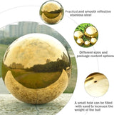 Nerien 6 Inch Gazing Ball, Stainless Steel Garden Mirror Globe, Polished Ornament Sphere, Hollow Floating Reflective Hemisphere, Home Outdoor Pond Housewarming Swimming Pool Decoration Gifts, Gold