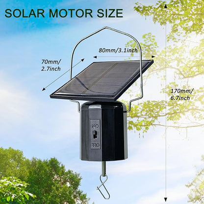 Solar Wind Spinner Motor - Revolving Solar Energy Operated Motor Rotating for Garden Spinners, Windchimes, Suncatchers, Outdoor Hanging Display Motor for Lawn Patio Decor Yard Art Decoration