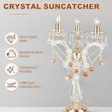M METERXITY 10-Pack Crystal Ball Prisms, 24mm/0.94 Inch Chandelier Pendant Maker Hanging Crystals Chandelier Prisms for Home/Windows/Garden/DIY Decoration[Orange]