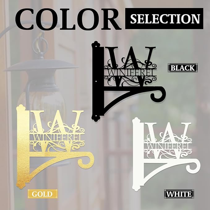 Custom Last Name Metal Plant Hanger Indoor & Outdoor | Personalized Letter Monogram Metal Hanging Plant Bracket | Customizable Indoor & Outdoor Wall Hanger for Home Decor Gift for Mom