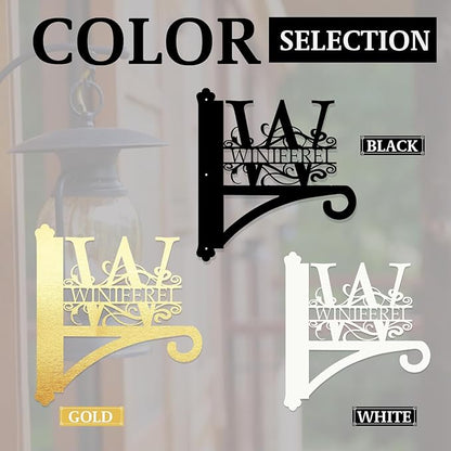 Custom Last Name Metal Plant Hanger Indoor & Outdoor | Personalized Letter Monogram Metal Hanging Plant Bracket | Customizable Indoor & Outdoor Wall Hanger for Home Decor Gift for Mom