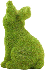 Easter Rabbit Decoration Horticulture Green Flocking Moss Sculpture Decoration Desktop Living Room Garden Easter Gift (Small 2PCS Standing+Sitting)