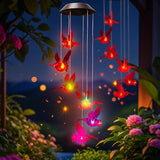 Cardinal Solar Wind Chimes for Outside,2 Pack Cardinal Gifts for Women Mom Mother,Solar Red Bird Memorial Wind Chimes,Solar Powered Wind Chime Waterproof,Red Bird Decor for Garden Patio Outdoor Porch
