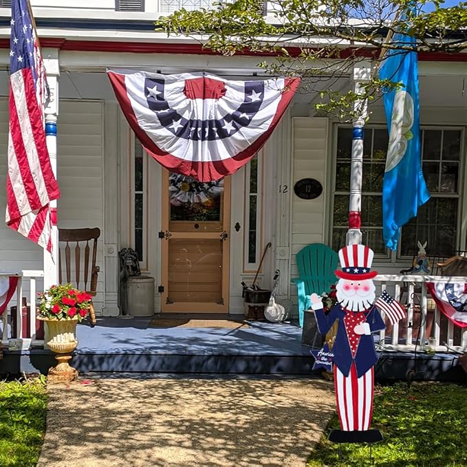 hogardeck 4th of July Decorations Outdoor, Uncle Sam Patriotic Decorative Garden Stakes for Fourth of July Decorations, Memorial Day Metal Yart Art for Outside Porch Patio Lawn Decor