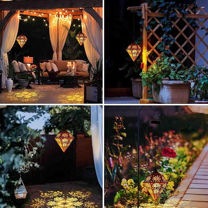 43" Solar Wind Chimes for Outside, Hanging Lights Outdoor Detachable Lantern Metal Chrysanthemum Wind Chimes, Deep Tone Memorial Wind Chime Gift Decoration for Home, Patio, Garden, Outdoor, Yard