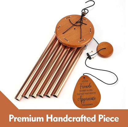 Gifts for Best Friend Women Men, 32" Friendship Wind Chimes with Gift Box & Card, Sentimental BFF Birthday Gift for Friends, Graduation Farewell Moving Away Present, Outdoor & Indoor Home Decor