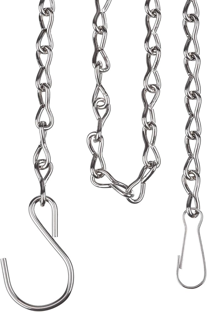 EBOOT 2 Pcs Hanging Chain for Bird Feeders, Planters, Lanterns and Ornaments (Silver,35 Inch)
