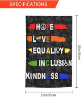 Hope Love Equality Inclusion Kindness Garden Flag 12 X 18 In Peace Outdoor Floral Mini Yard Flag House Flags Double-Sided Farmhouse Sign For Home Garden Decoration