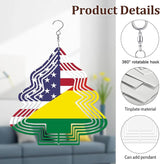 Bolivia Bolivian America Flag Wind Spinners Outdoor Tree Kinetic Sculptures Chimes 10 inch Decorative Tinplate Metal Art Christmas Decorations Garden Patio Yard Indoor Decor