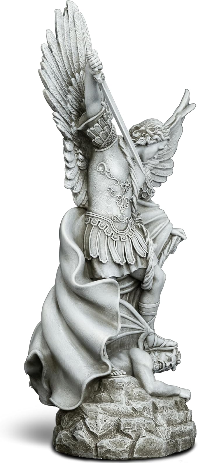 DevotedWalls 20.5" Large Saint Michael Statue Outdoor,Michael the Archangel Slaying Satan,Large Garden Religious Sculpture,San Miguel Arcangel Defender for Porch,Patio or Church Entryway