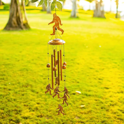 Bigfoot Wind Chimes Outdoor Big Foot Sasquatch Gifts for Men Women Mom Dad Birthday Unique Gardening Gifts Metal WindChimes for Outside/Indoors, Lawn, Patio, Home, Yard Decor, Garden Decorations