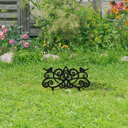 WADORN Birds Fence Silhouette Garden Stakes Decor, Metal Birds Fence Gifts Stakes Statues Ornaments for Yard Art Black Silhouette Yard Outside Decor for Backyard Lawn Patio Outdoor, 14.2x11Inch