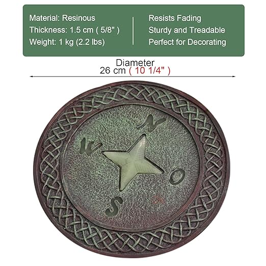 Kunovo Luminous Garden Stepping Stone, Retro Style Outdoor Backyards Pathway Décor Step Stones, Weatherproof Garden Landscaping Decorative Stone (Size : Style2), 58741