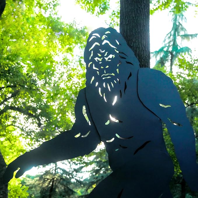 EZTZEN 7.4ft Bigfoot Outdoor Decor Big Foot Sasquatch Gifts for Men/Dad/Women Metal Bigfoot Silhouette Statues for Yard Decor, Garden Decor, Yard Art, Forests, Yard Display, Lawn Decorations