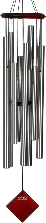 Woodstock Wind Chimes of the Eclipse Chimes for Outside, 40" Silver Large Deep Tone Wind Chime Décor Outdoor Garden, Patio, Porch, Encore Collection