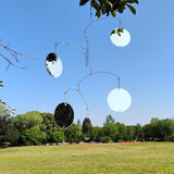 DIY Hanging Mirror Outdoor Mobile, Reflective Garden Decor, Wind-Chime Style Bird Deflector (FL-YKL-6CIRCLE)