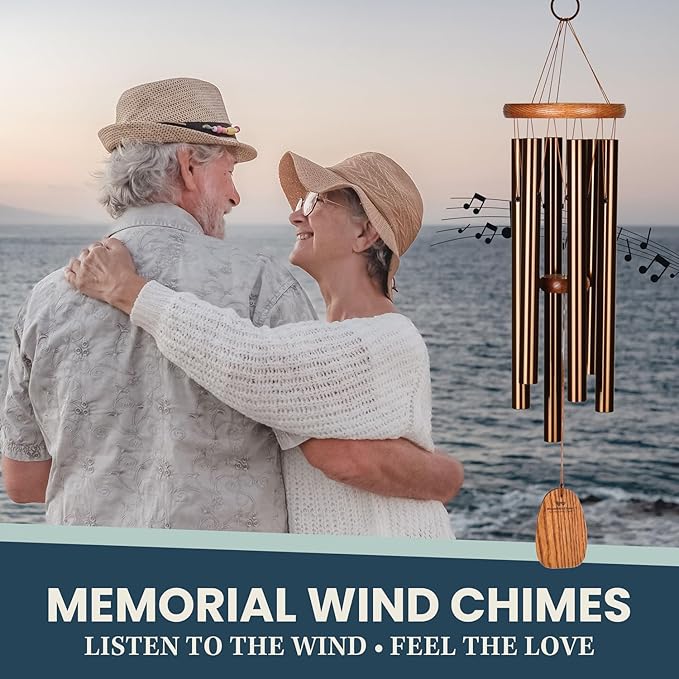 Woodstock Wind Chimes Amazing Grace Chime Medium (24'') Bronze Wind Chime Inspirational and Memorial Gifts Wind Chimes for Outside Patio Home or Garden Decor