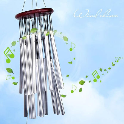 Large Aluminum Wind Chime Tubes, 27 Tubes Wind Chimes Hanging Bell Garden Decoration for Outdoor Living Yard Garden 34.6in